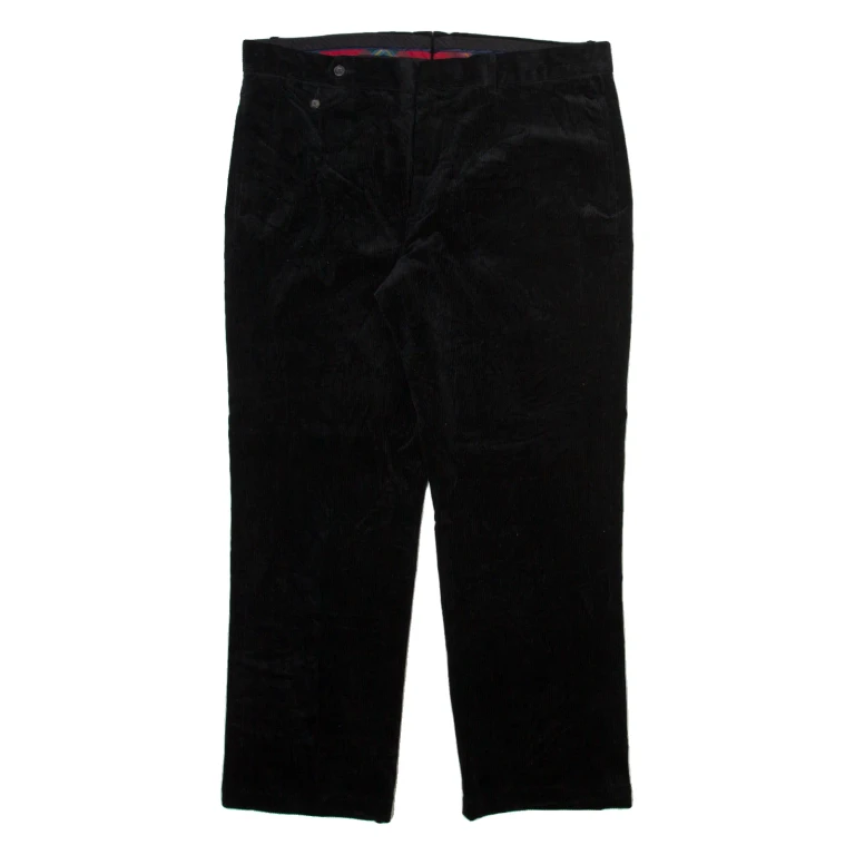 POLO RALPH LAUREN Mens Corduroy Trousers Black Regular Straight W37 L28