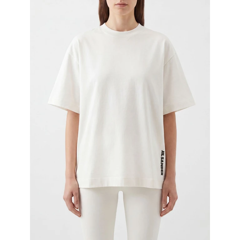 T-shirt en coton coupe décontractée avec logo contrastant