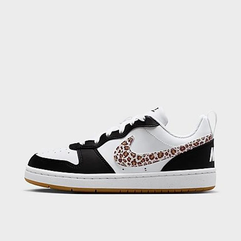 Girls' Big Kids Court Borough Low Casual Shoes in Black/White/Gum Medium Brown Size: 3.5