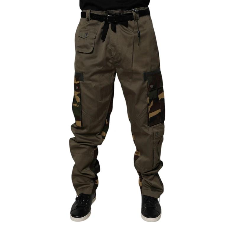 Dolce & Gabbana Multicolor Patchwork Camouflage Cargo Pants Cotton - Men