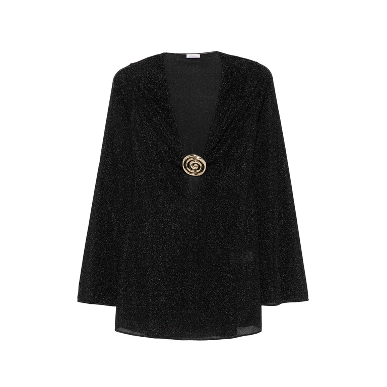 Oséree Lumière Embellished V-neck Mini Dress