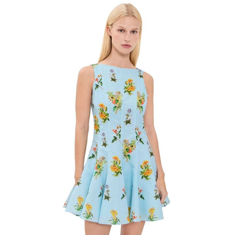 Hemant and Nandita Skater Dress Blue L