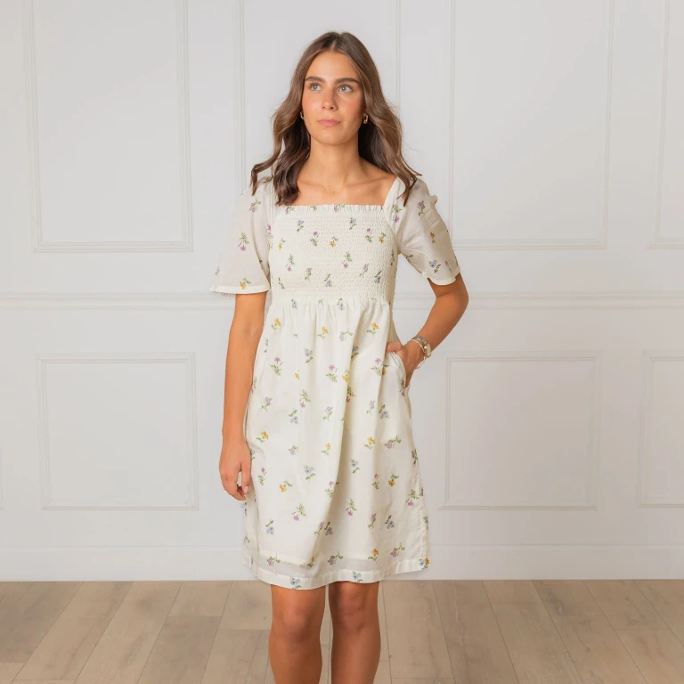 Organic Bell Sleeve Smocked Dress