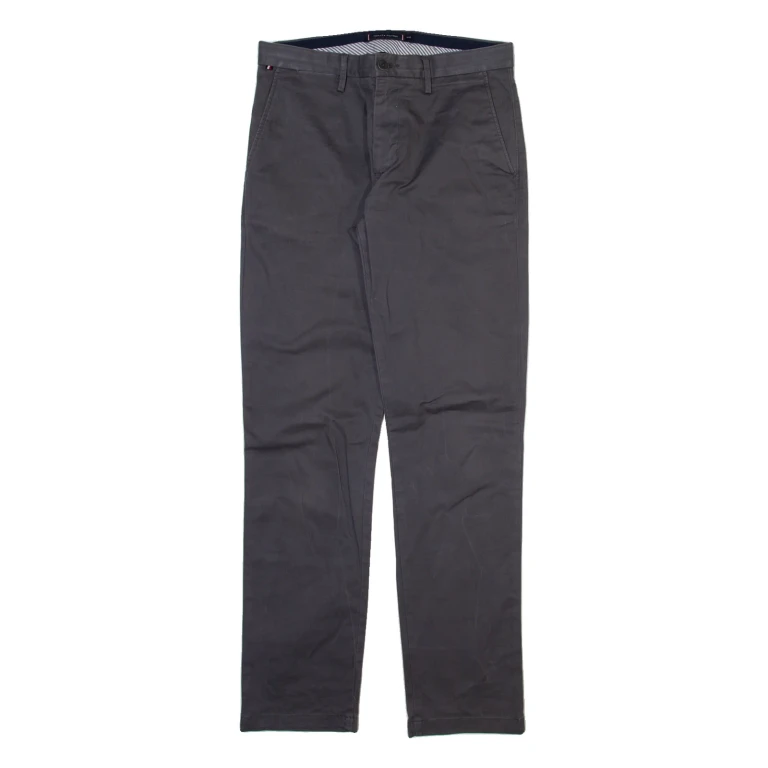TOMMY HILFIGER Mens Trousers Grey Slim Straight W30 L32