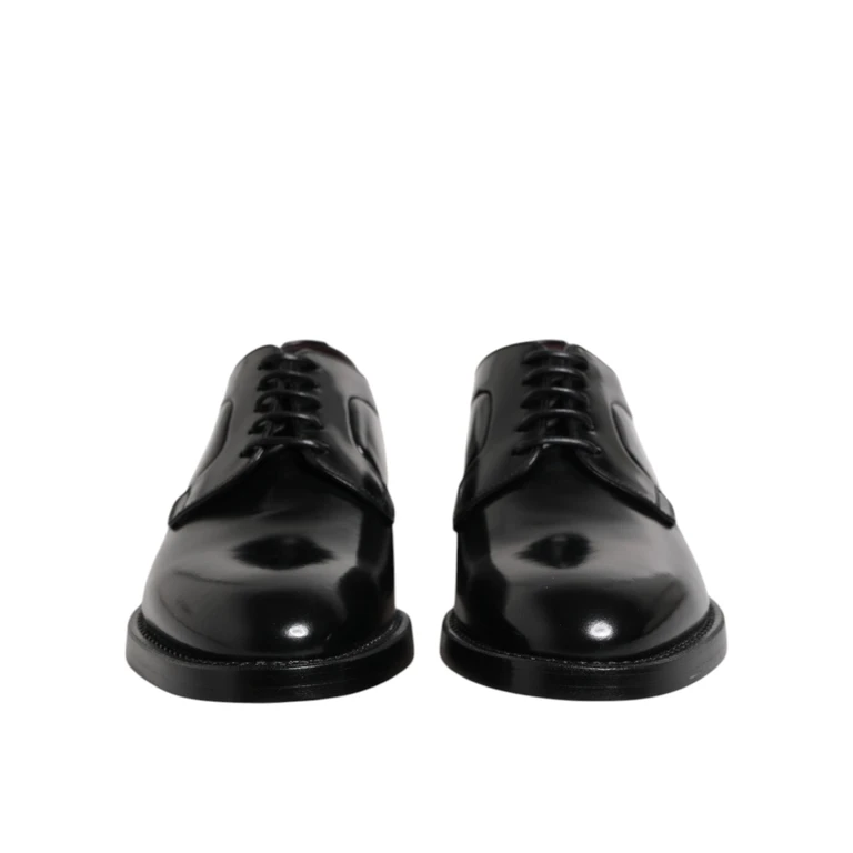 Dolce & Gabbana Black Calf Leather Lace Up Dress Derby Shoes Calfskin - Men