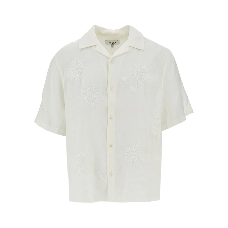WAX LONDON 'Didcot' embroidered flowers linen shirt Man S