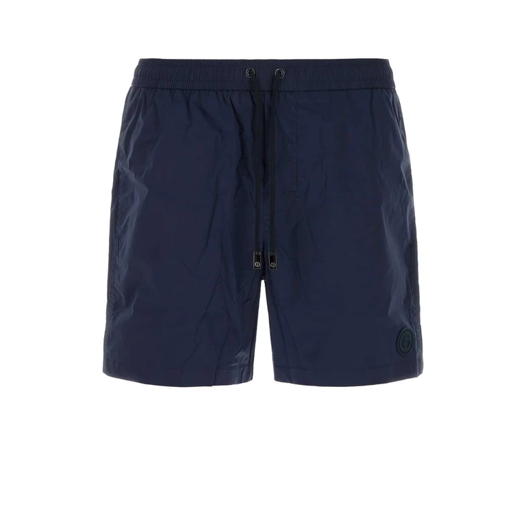 Giorgio Armani Navy Blue Stretch Nylon Swimming Shorts Costumi Da Bagno - Men