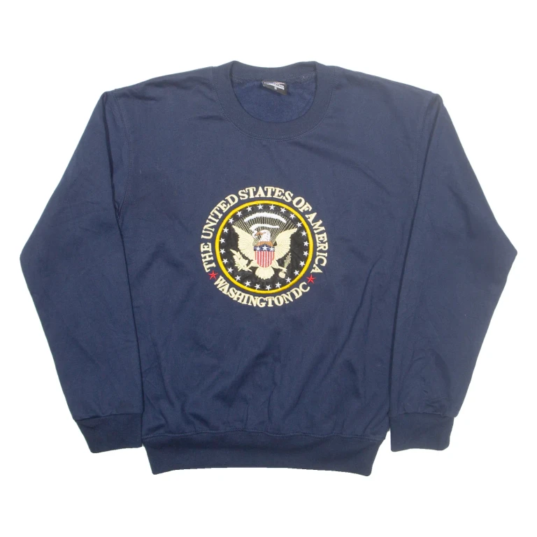 NT SOUVENIR Washington DC Womens Sweatshirt Blue USA S