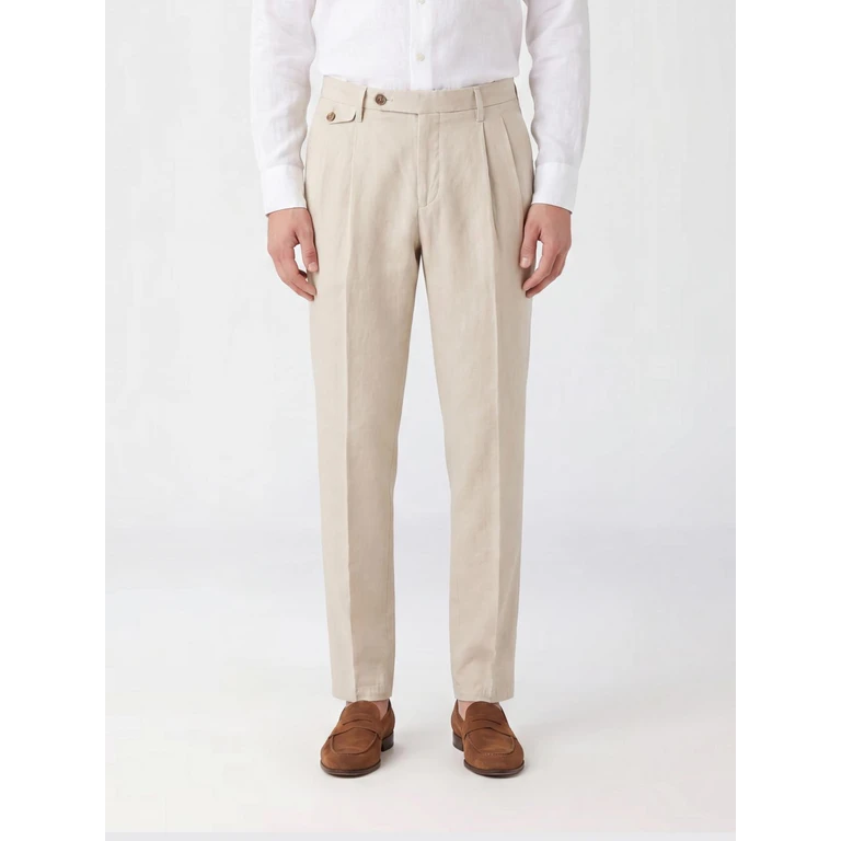 Slim Fit Chinos in a Cotton and Linen Blend (BG0230005900043)