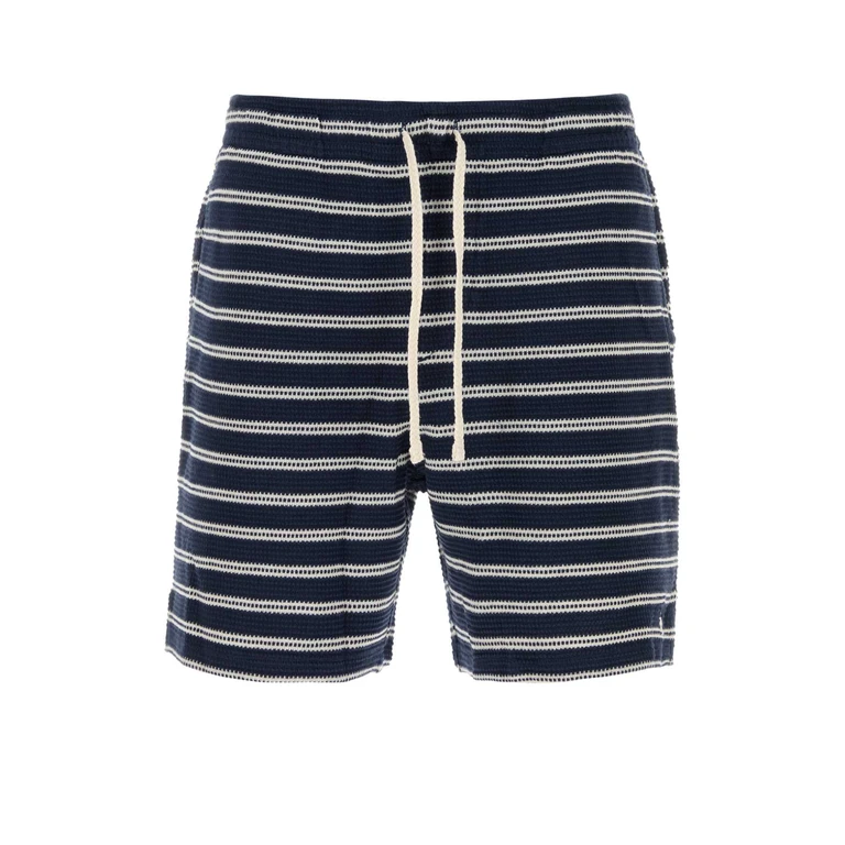 Polo Ralph Lauren Embroidered Cotton Blend Bermuda Shorts Newportnavypalecream - Men