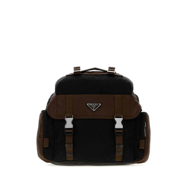 Two-Tone Re-Nylon Crossbody Bag Nero+bruciato 1 Borse A Tracolla