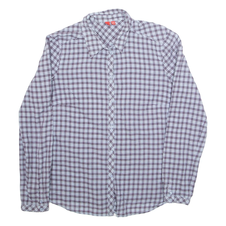 ESPRIT Womens Shirt Blue Check Long Sleeve M