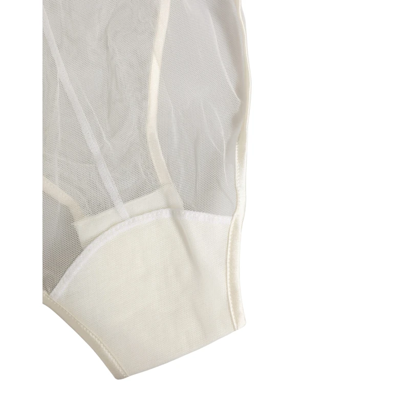 Dolce & Gabbana White Sheer Nylon Bodysuit Halterneck Underwear Elastane Silk Clothing - Women
