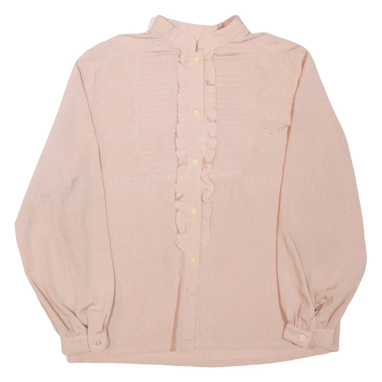 Womens Blouse Pink High Neck Long Sleeve M