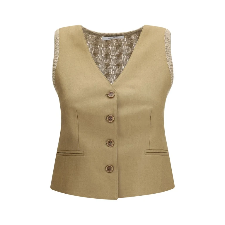 Max Mara Beige Linen Waistcoat Clothing - Women