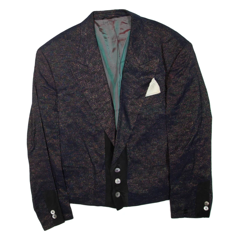 Mens Blazer Jacket Blue Viscose XL