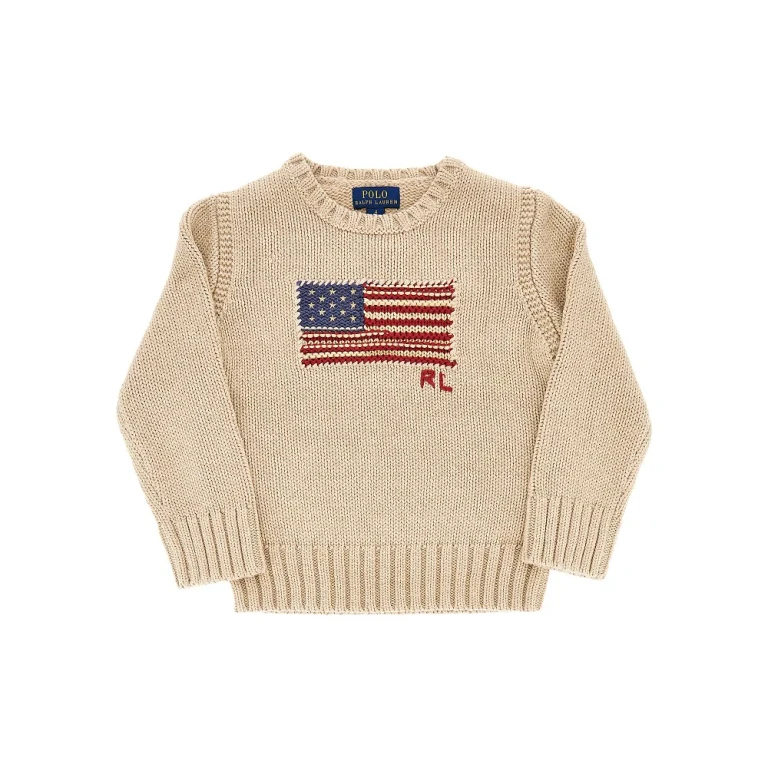 RALPH LAUREN Flag intarsia cotton sweater Kids S
