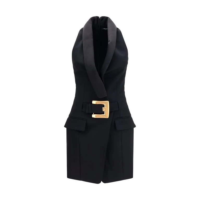 Balmain Black Wool Oves Aries Casual Dress - Women