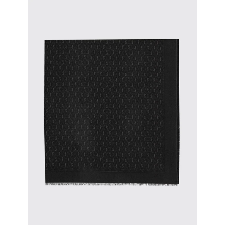YSL Monogram Jacquard Scarf in a Wool and Silk Blend (6891473YI741061)