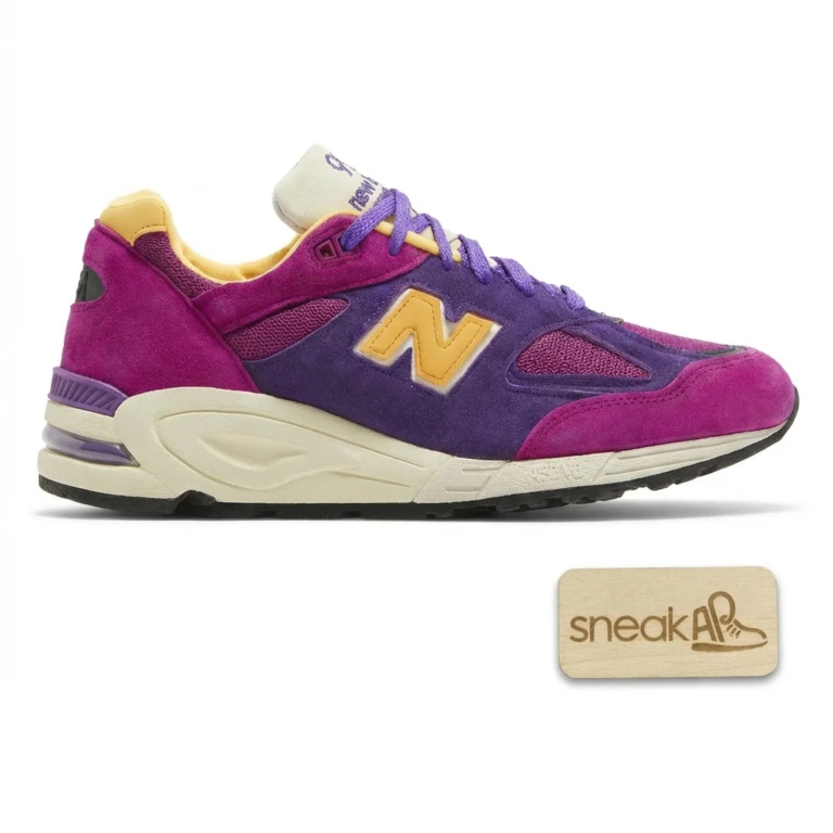 Men's 990V2 'Miusa Teddy Santis Purple Yellow' Sneakers
