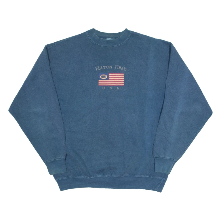 COED NAKED WEAR Hilton Head Island USA Mens Sweatshirt Blue Crew Neck USA XL