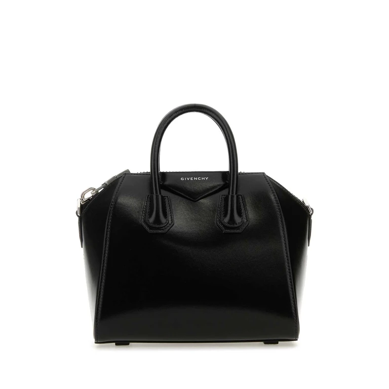 Givenchy Black Leather Mini Antigona Handbag 100 % Calf Borse A Mano - Women