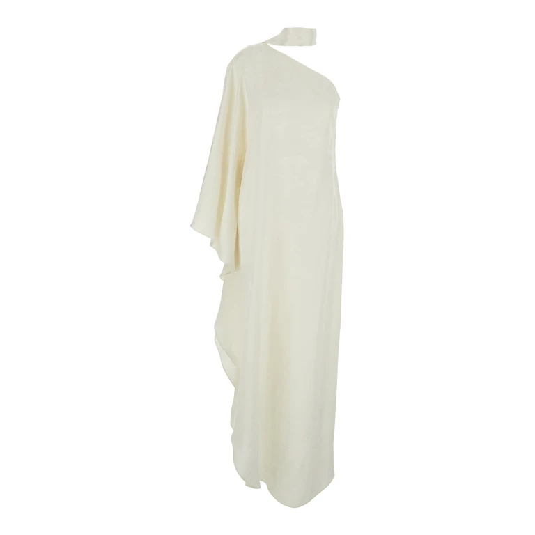 One-Shoulder Midi Kaftan in Viscose with High Neck (TMBR2602105)
