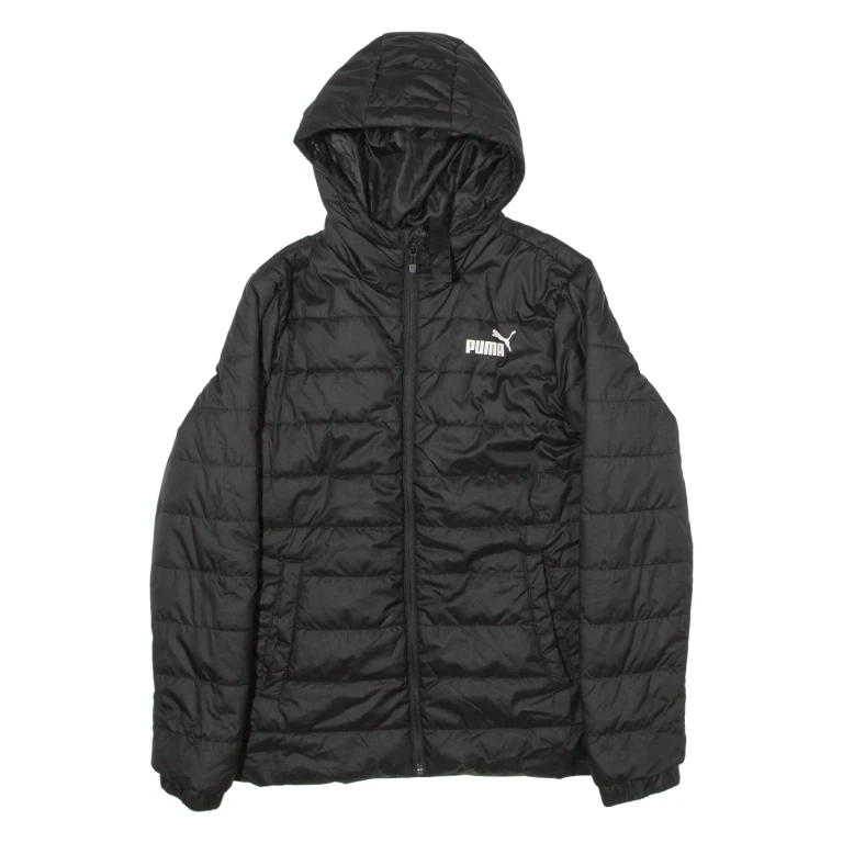 PUMA Womens Puffer Jacket Black Hooded S