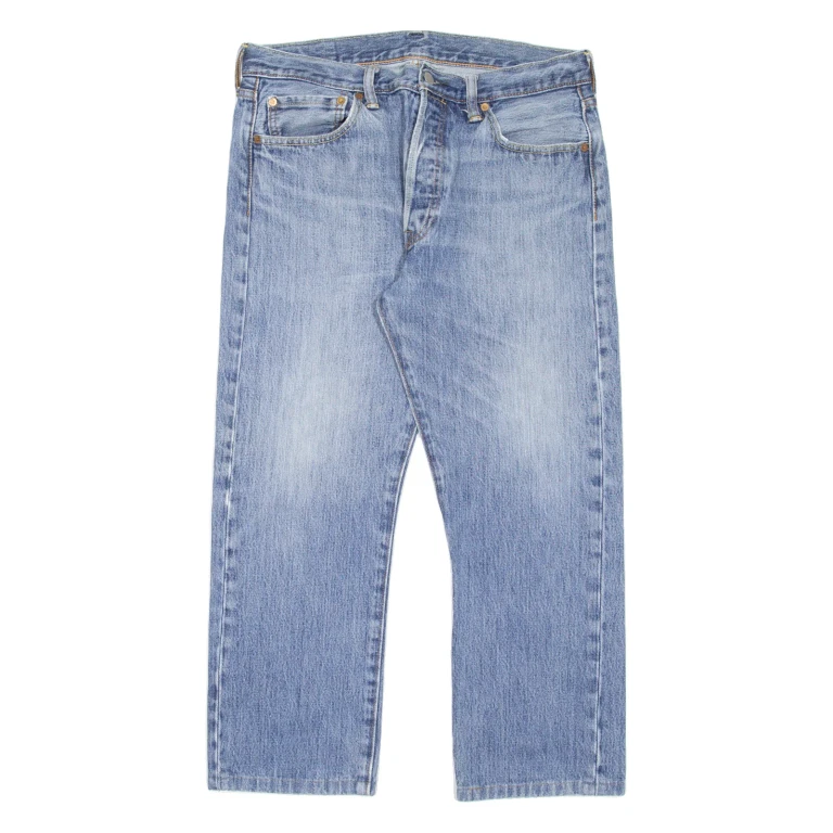 LEVI'S 501 Jeans Mens Blue Regular Straight Stone Wash W33 L24