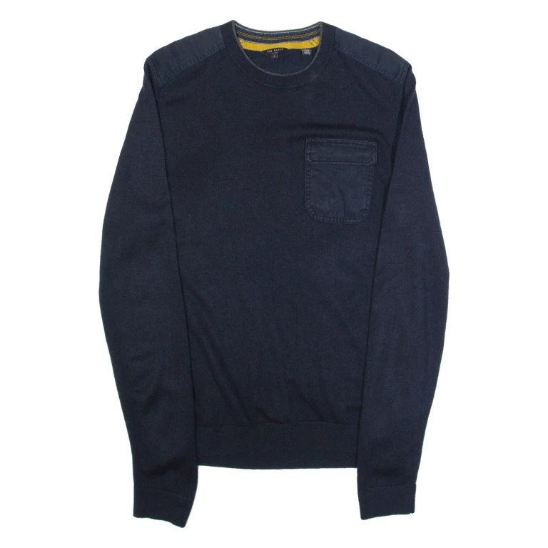 TED BAKER Mens Jumper Blue Tight Knit XL
