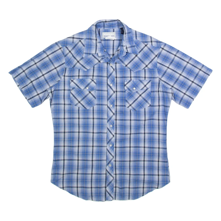 WRANGLER Mens Shirt Blue Check M