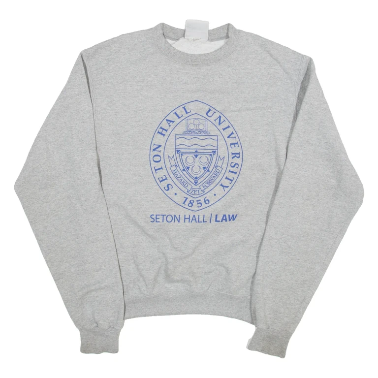 CHAMPION Seton Hall University Mens Sweatshirt Grey 80s USA S