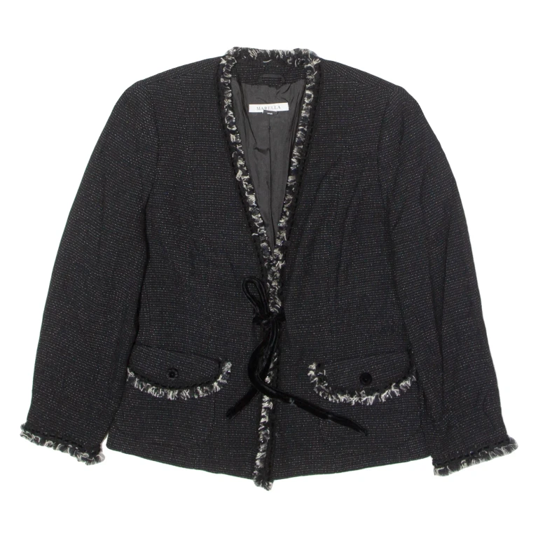 MARELLA Womens Blazer Jacket Black Wool UK 8