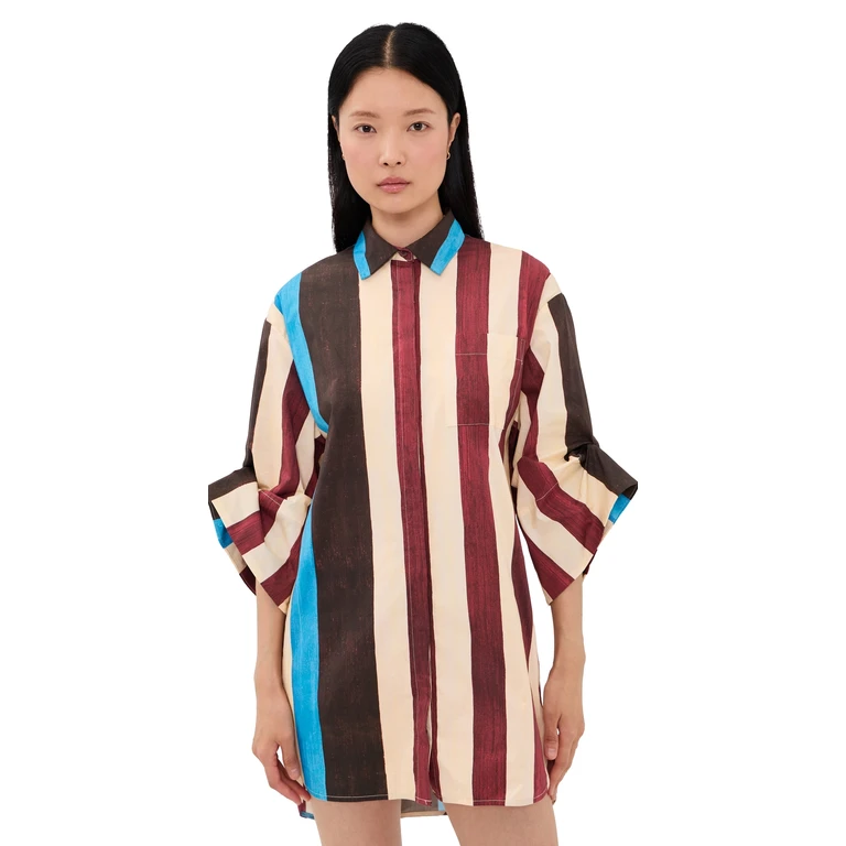 STAUD Nico Dress Sunday Stripe XL
