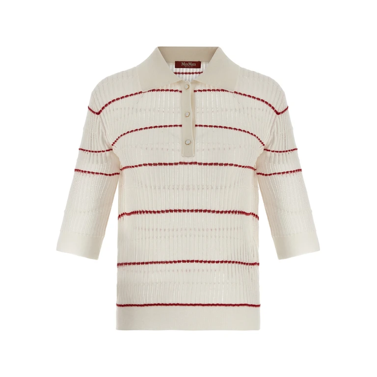 Max Mara White Silk Polo Shirt - Women