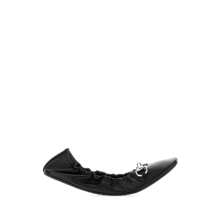 Gucci Black Leather Prima Ballerinas Calf Skin Ballerine - Women