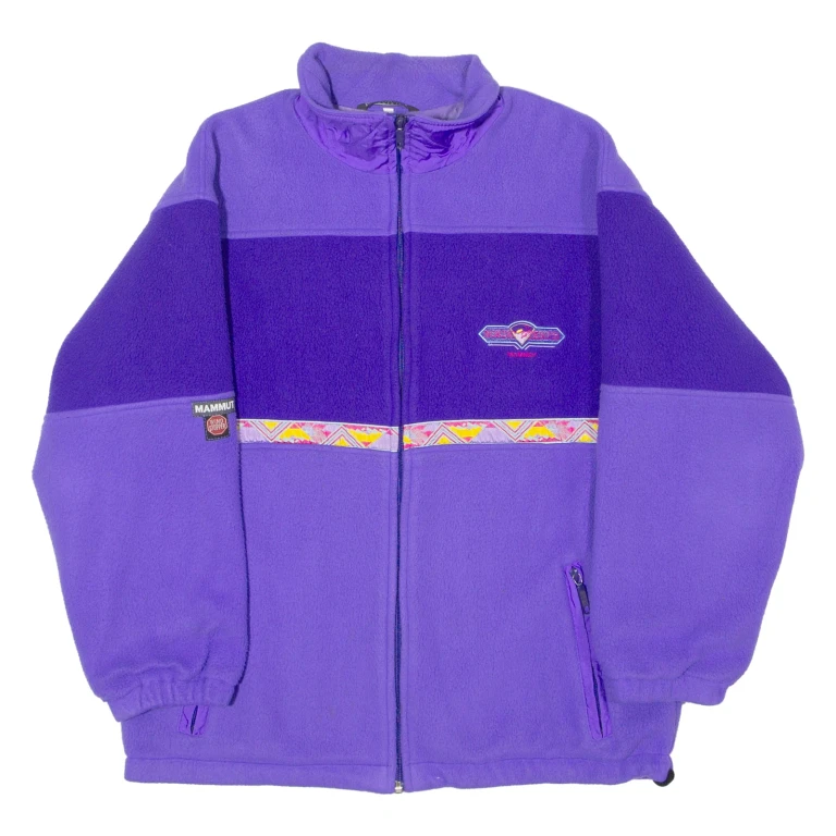 MAMMUT Nordic Zenith Mens Fleece Jacket Purple Flannel 90s Colourblock S