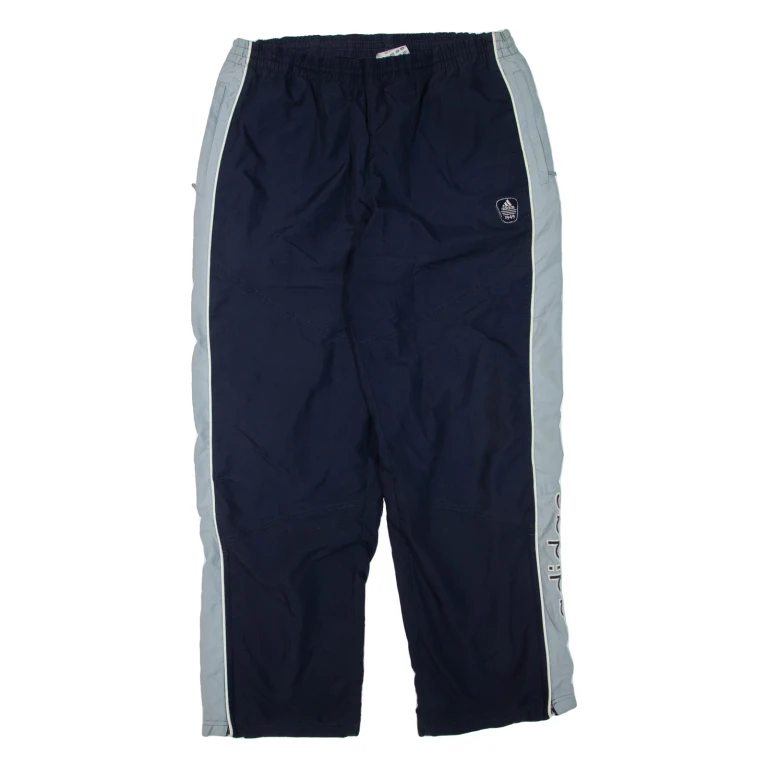 ADIDAS Womens Track Pants Blue Wide-Leg L W34 L32