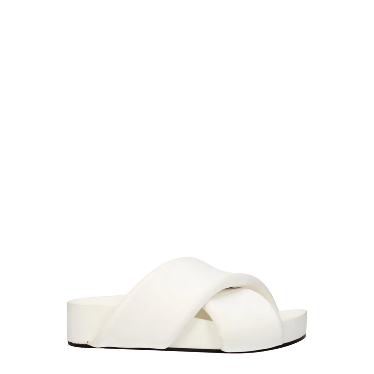 Jil Sander White Leather Slippers - Women