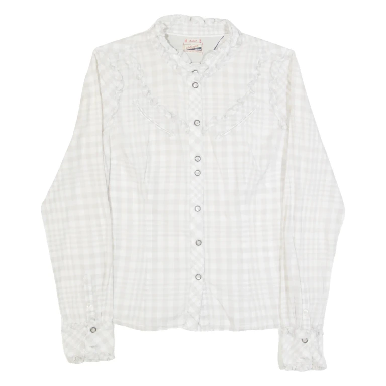 TOMMY HILFIGER Womens Printed Shirt Grey Long Sleeve Check M