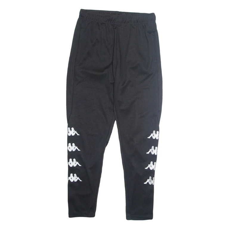 KAPPA Mens Track Pants Black Tapered M W28 L28