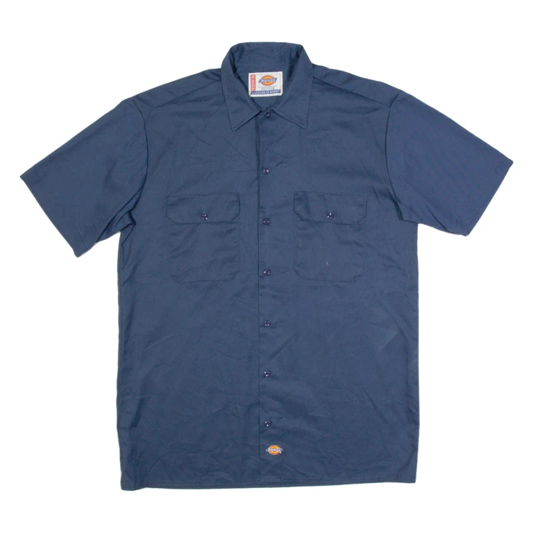 DICKIES Mens Worker Shirt Blue M