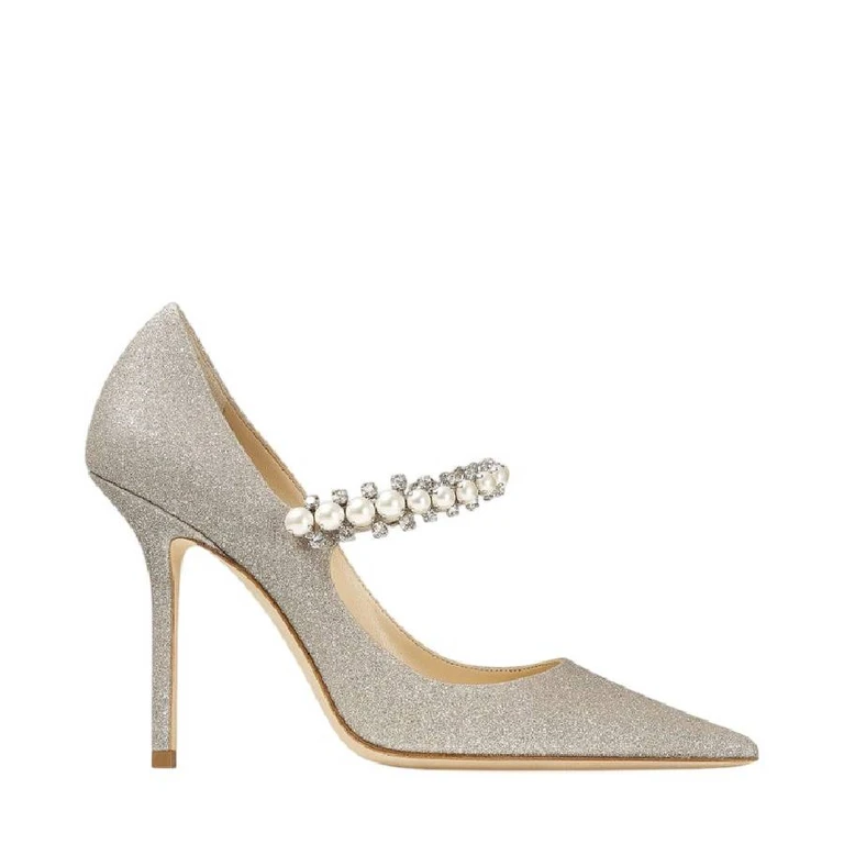 Baily Platinum Ice Glitter Pointed Toe Pumps, Brand Size 34 ( US Size 4 )