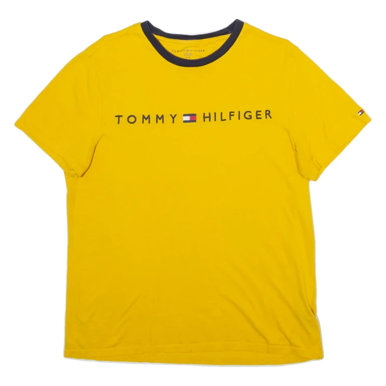 TOMMY HILFIGER Mens T-Shirt Yellow S