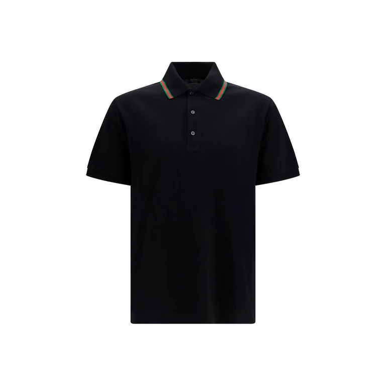 Gucci Black Cotton Polo Shirt - Men