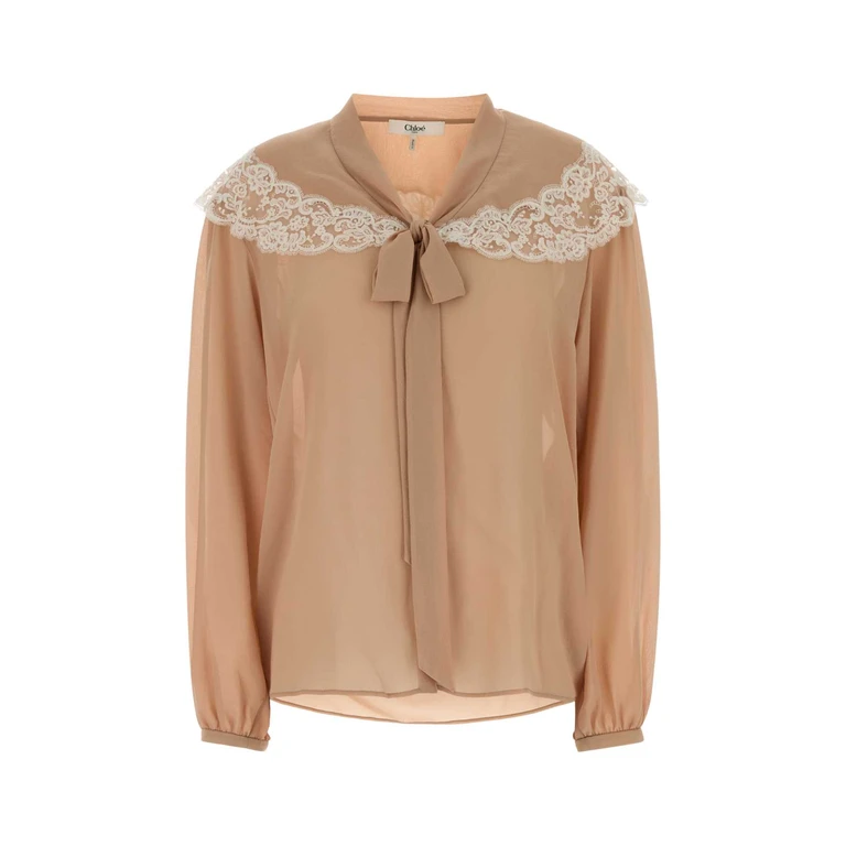 Chloé Skin Pink Crepe Blouse Biscuitpink Exterior: Silk Camicie - Women