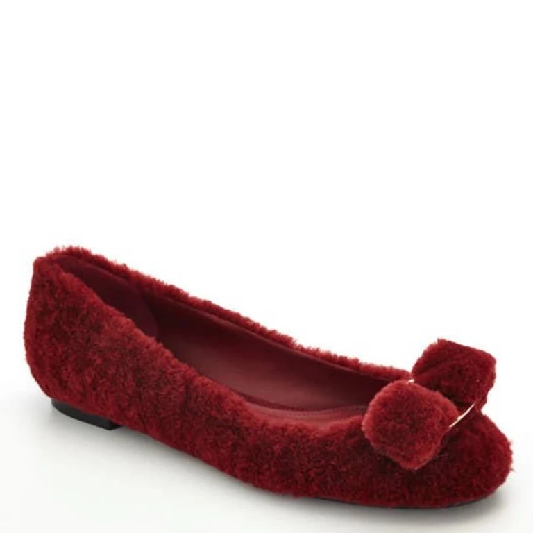 Varina Shearling Ballet Flats, Size 7 C