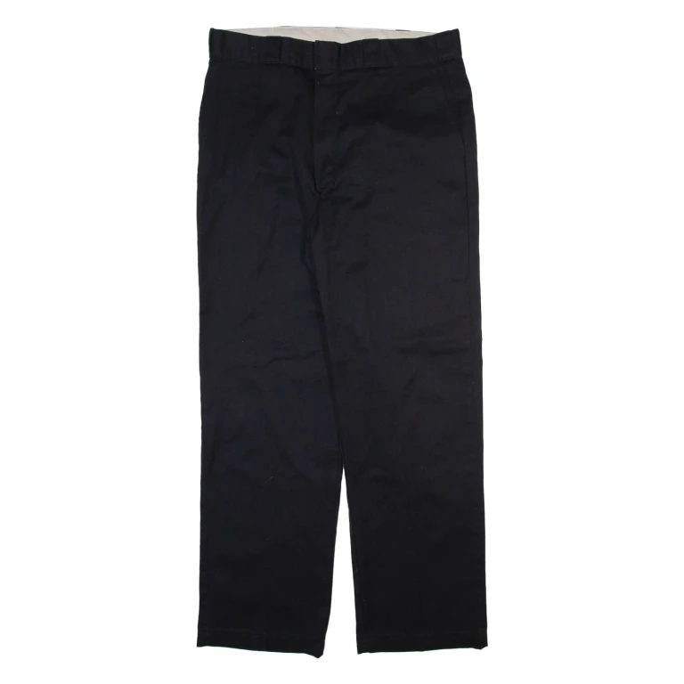 DICKIES Mens Trousers Black Regular Straight W34 L30