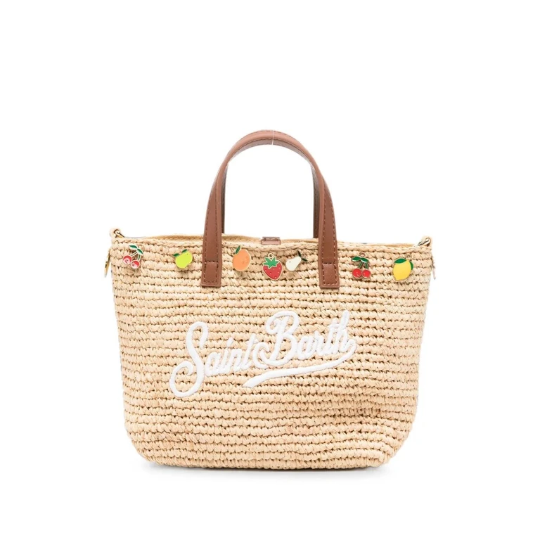 Handbag With Logo "Raffia City Mini"