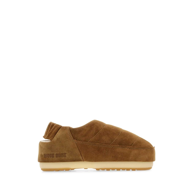Moon Boot Camel Suede Evolution Slippers Cognac - Women